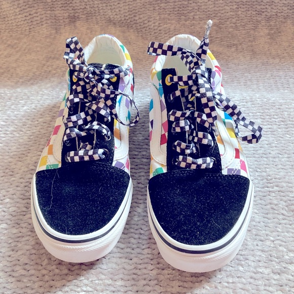 Vans Old Skool Rainbow Checkerboard Skate Sneakers Women's 6.5 Men’s 5 - Picture 2 of 11